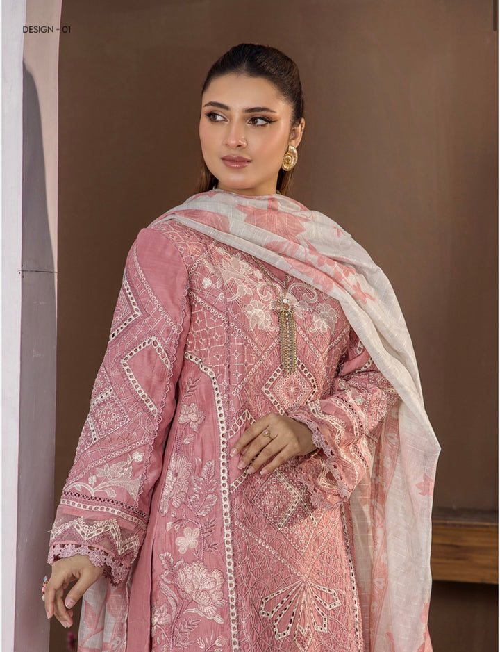 Ayzel Ready To Wear 3- Piece Embroidered Viscose Suit- New Arrival-TT101-