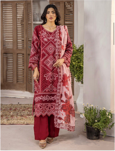 Ayzel Ready To Wear 3- Piece Embroidered Viscose Suit- New Arrival-TT102