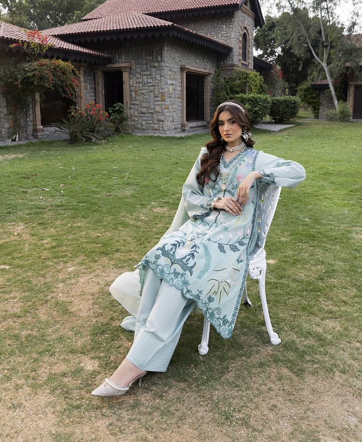 3 Piece Ready To Wear - Embroidered Farshi Shalwar- New  2025 Collection - HE135-