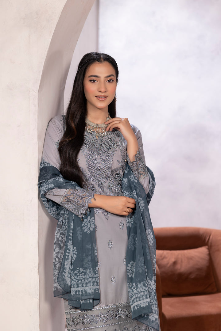 3 Piece Ready To Wear - Embroidered Suit - MA103-