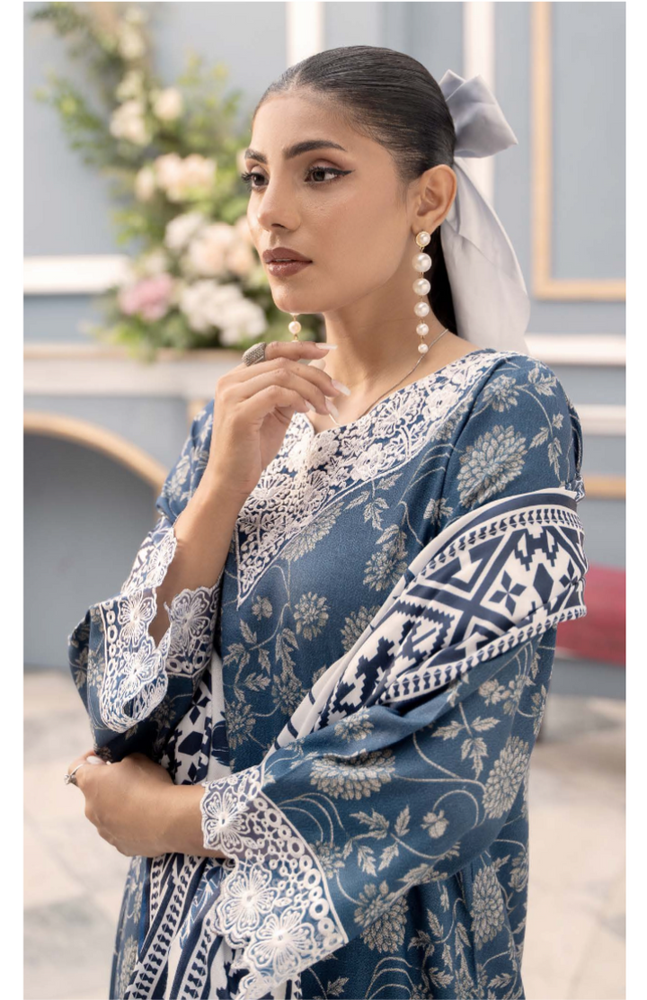 Branded 3 Pc Ready To Wear Suit - Wool Shawl (Winter Collection)