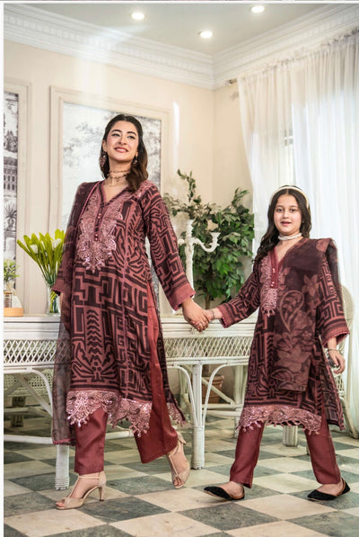 Embroidered And Fully Printed Ready To Wear Suit -Mother And Daughter  - Festive Wear 2026 - TT503