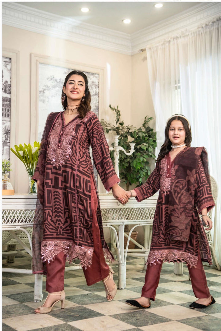 Embroidered And Fully Printed Ready To Wear Suit -Mother And Daughter  - Festive Wear 2026 - TT503