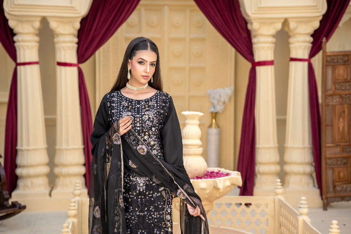 3 Piece Ready To Wear Fully Embroidered Chiffon Suit -- TT-73-