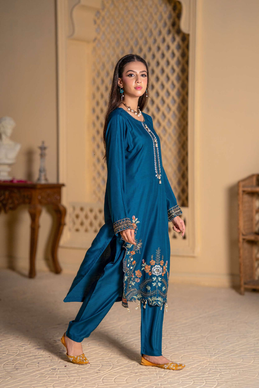 New Co-Ords Sets- Ready To Wear Embroidered  Linen - New Collection- - TT-20-