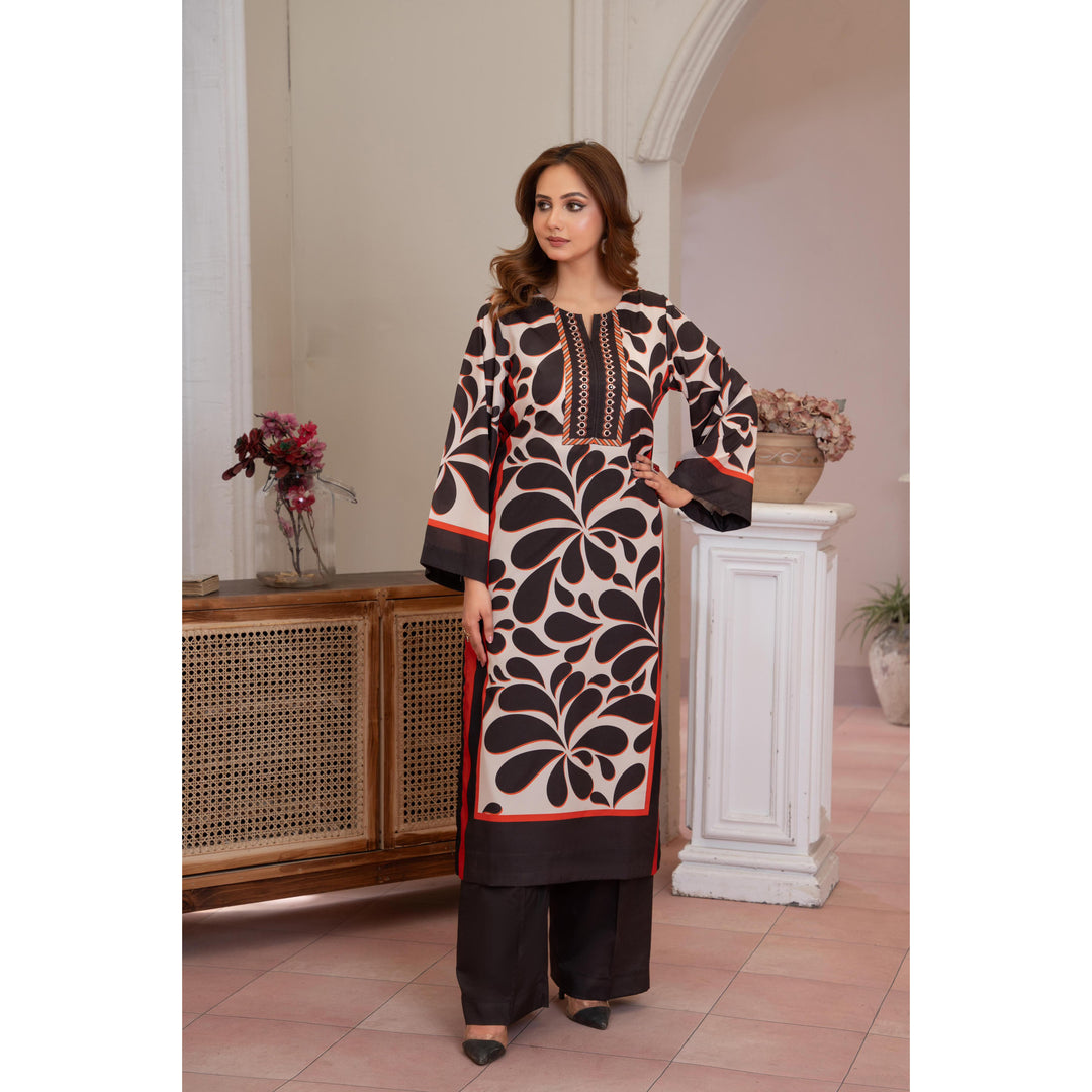 Branded 3 Pc Ready To Wear Suit (Farshi Shalwar)