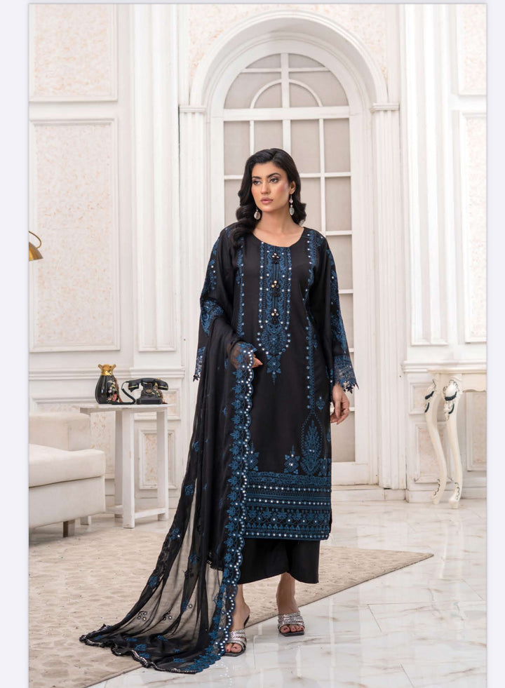 3 Piece Ready To Wear -Embroidered Dhanak Suit-- RR11-