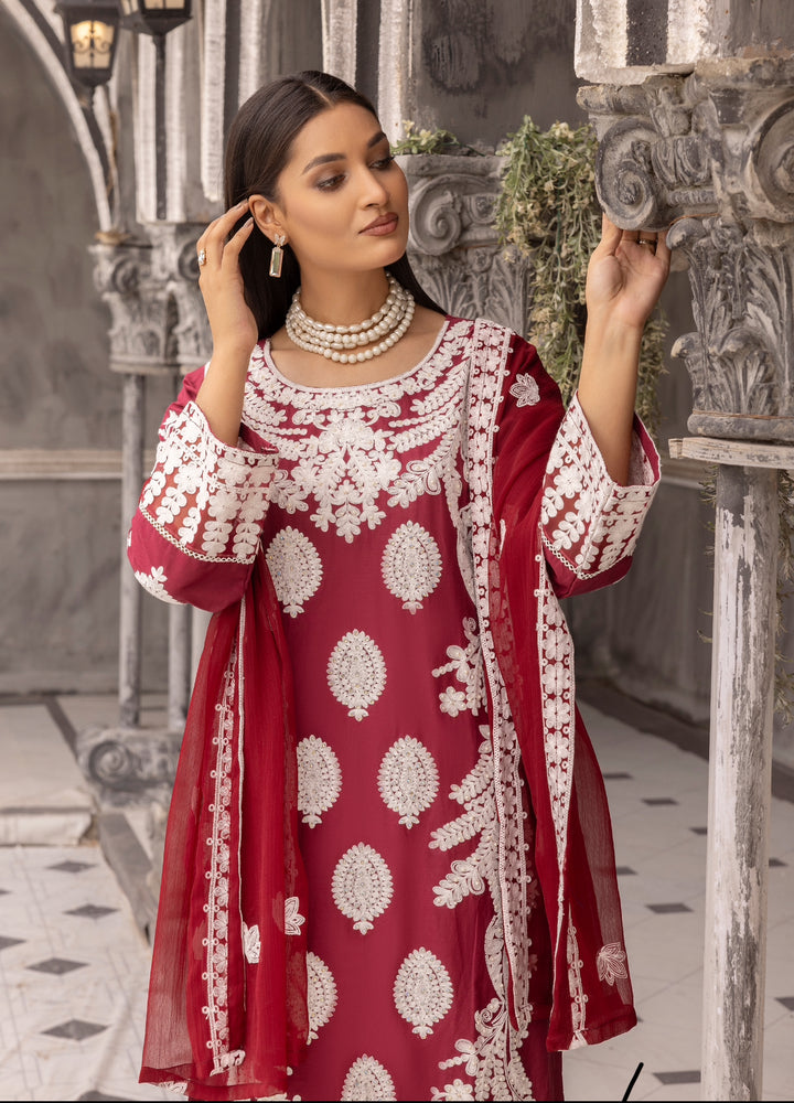 Branded  3 Piece  Stitched  Embroidered Suit