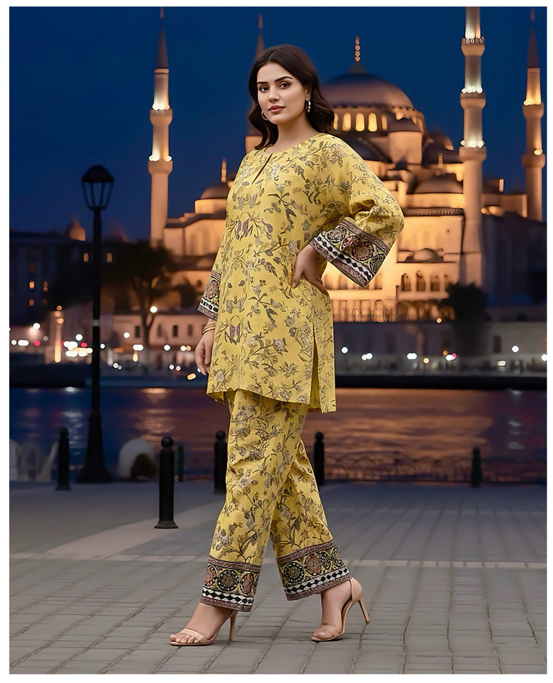 2 Pc Ready To Wear Co-Ords Set  Intermix Silk - TB-15-