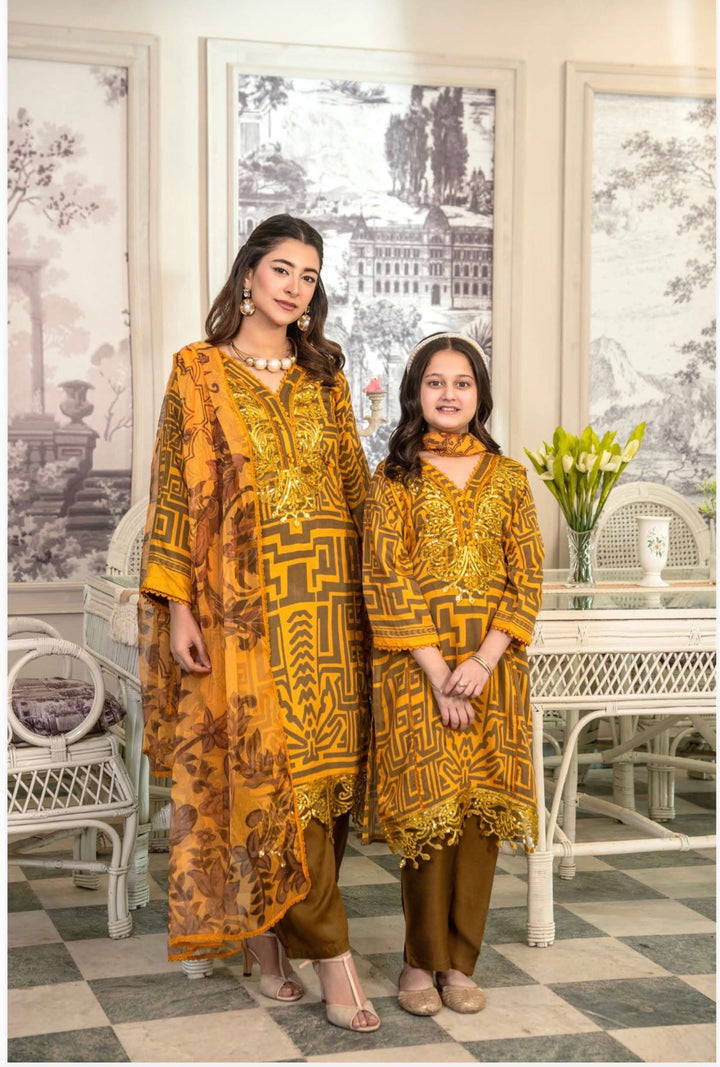 Embroidered  And Fully Printed Ready To Wear Suit -Mother And Daughter  - Festive Wear 2026 - TT500