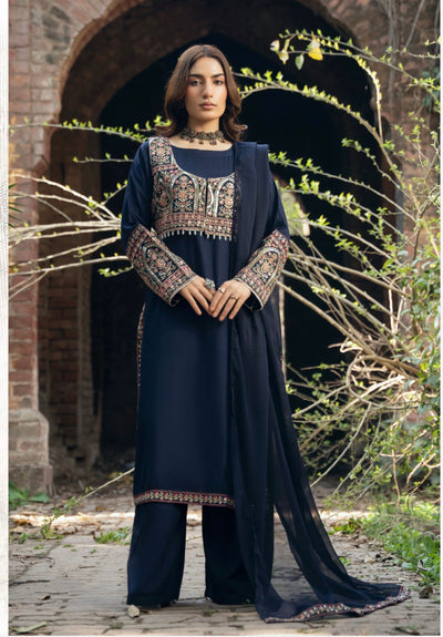 Threads Embroidered Ready To Wear Suit - Shrug Style - Festive Wear 2026 - TT411