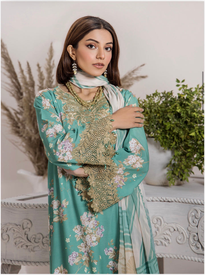 TT10 Ready To Wear Premium Satin Lawn Embroidered Suits TT10
