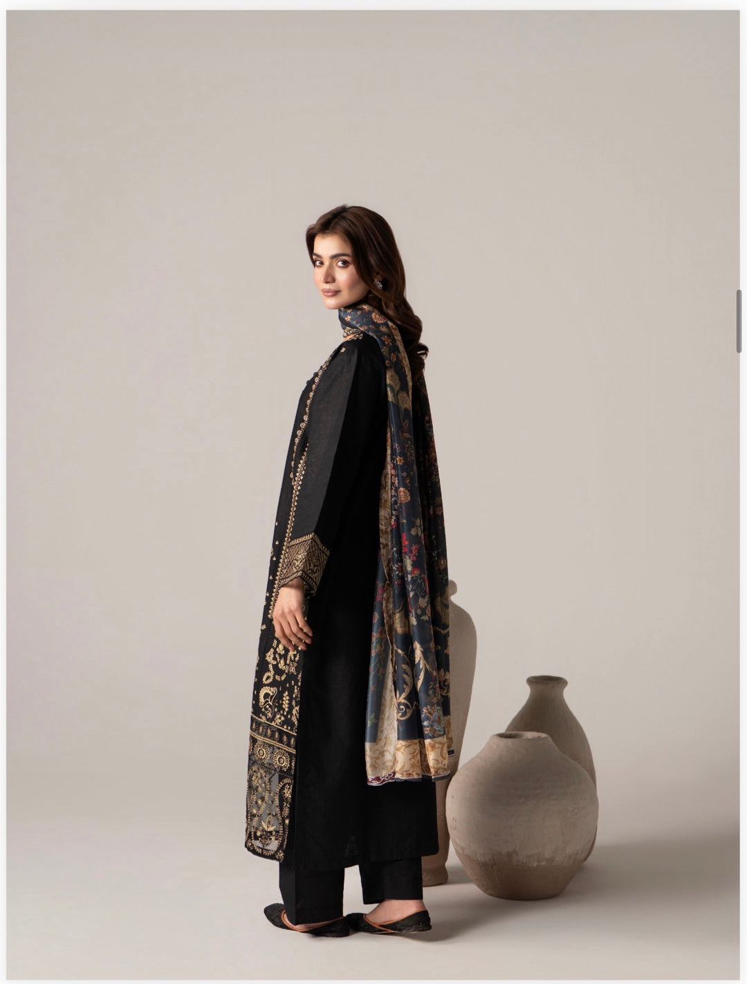 ✨ Elegant Embroidered 3-Piece Suit – Premium Slub Cotton Fabric  Eid Collection  2026 - Raniya.H -RA72