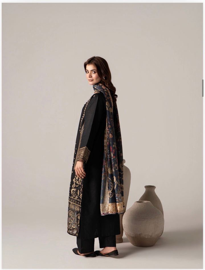 ✨ Elegant Embroidered 3-Piece Suit – Premium Slub Cotton Fabric  Eid Collection  2026 - Raniya.H -RA72