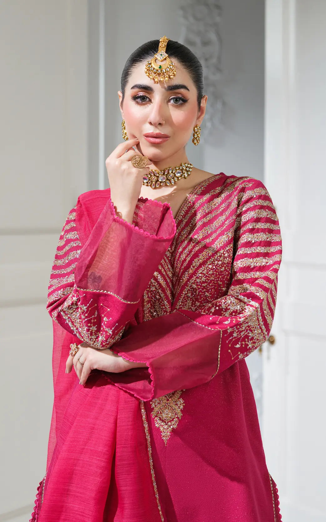 3 Pc Ready To Wear Embroidered Suit - Emerald Dream- HE01-