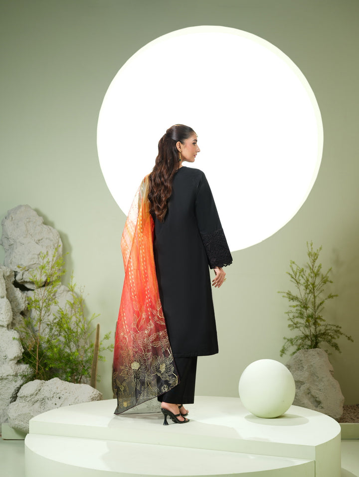 New Branded 3 PC Ready To Wear  Viscose  Fully Embroidered Suit- HE14-