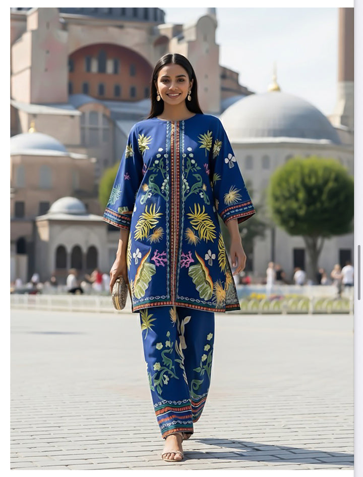 2 Pc Ready To Wear Co-Ords Set  Intermix Silk - TB-16-
