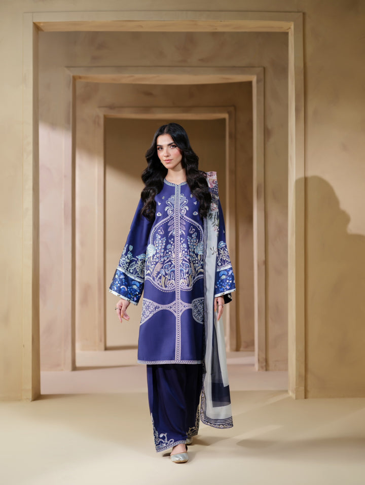 New Branded 3 PC Ready To Wear  Viscose Embroidered Suit- HE150-
