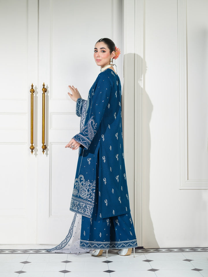3 Pc Ready To Wear Embroidered  Dhanak Suit -HE65-