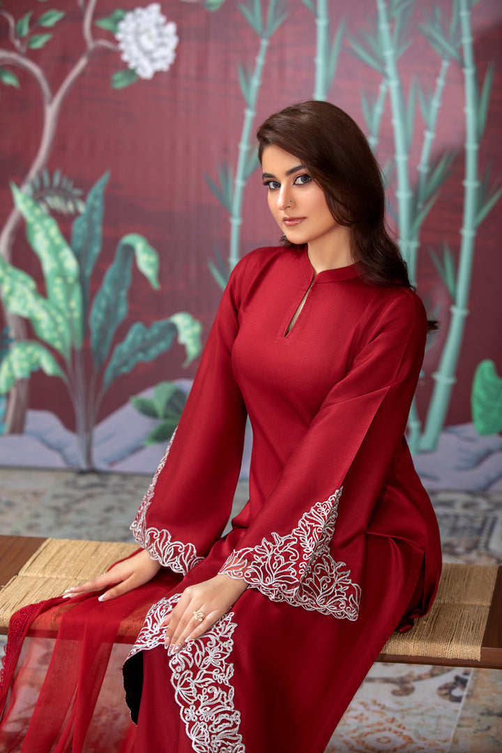 Branded 3 Pc Ready To Wear Suit -Dhanak -  (Winter Collection)