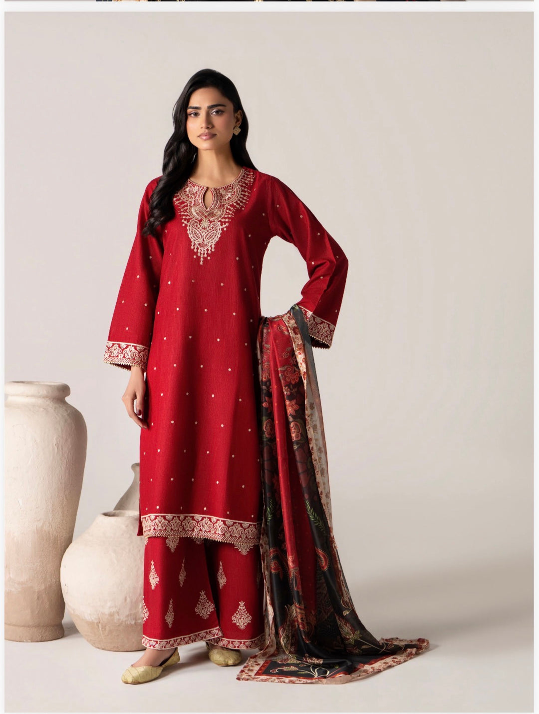 ✨ Elegant Embroidered 3-Piece Suit – Premium Sub Cotton Fabric 
Eid Collection  2026 - Raniya.H -RA71l