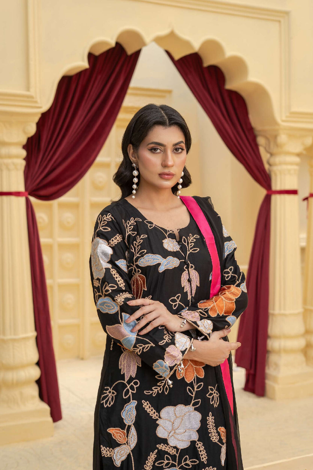 3 Piece Ready To Wear Fully Embroidered Linen Suit -Karizma - TT-82-