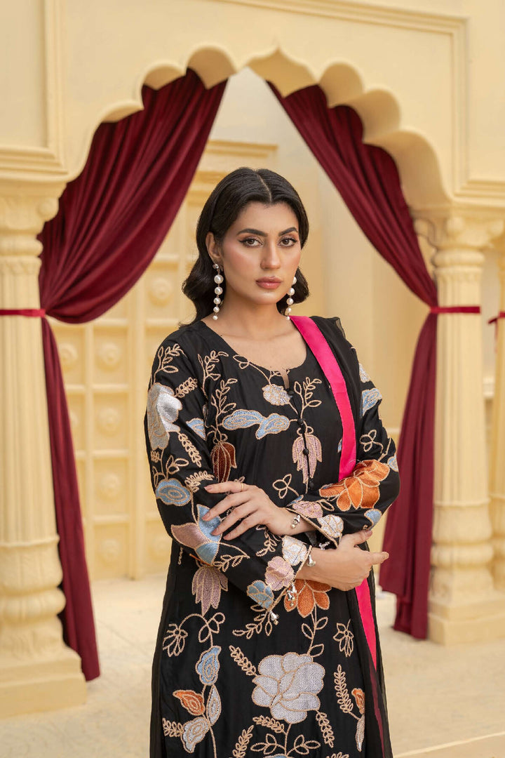3 Piece Ready To Wear Fully Embroidered Linen Suit -Karizma - TT-82-