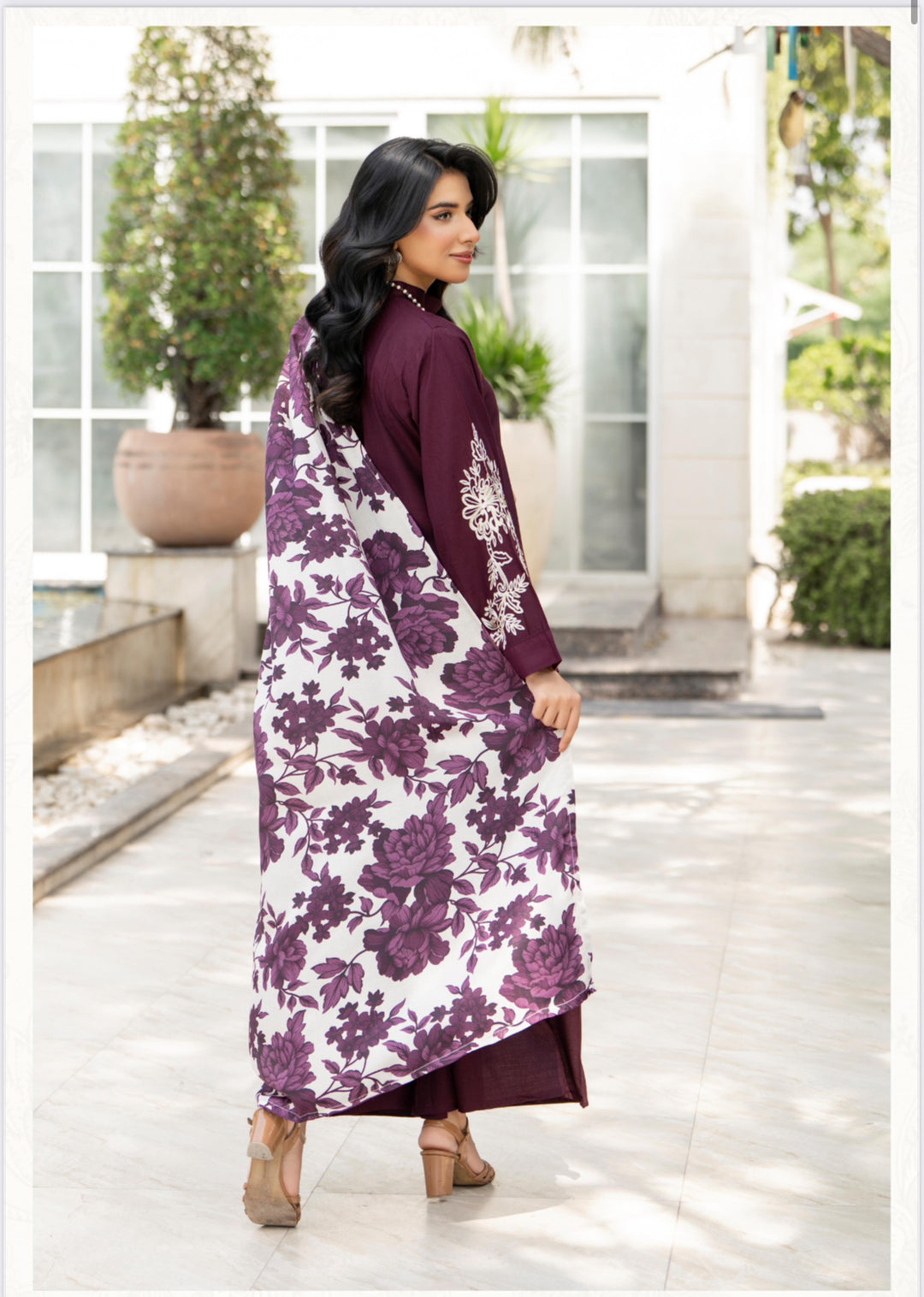 3 Pc Ready To Wear -Fully Embroidered Linen Suit -Raniya.H -RA-112-