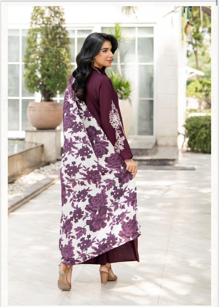 3 Pc Ready To Wear -Fully Embroidered Linen Suit -Raniya.H -RA-112-