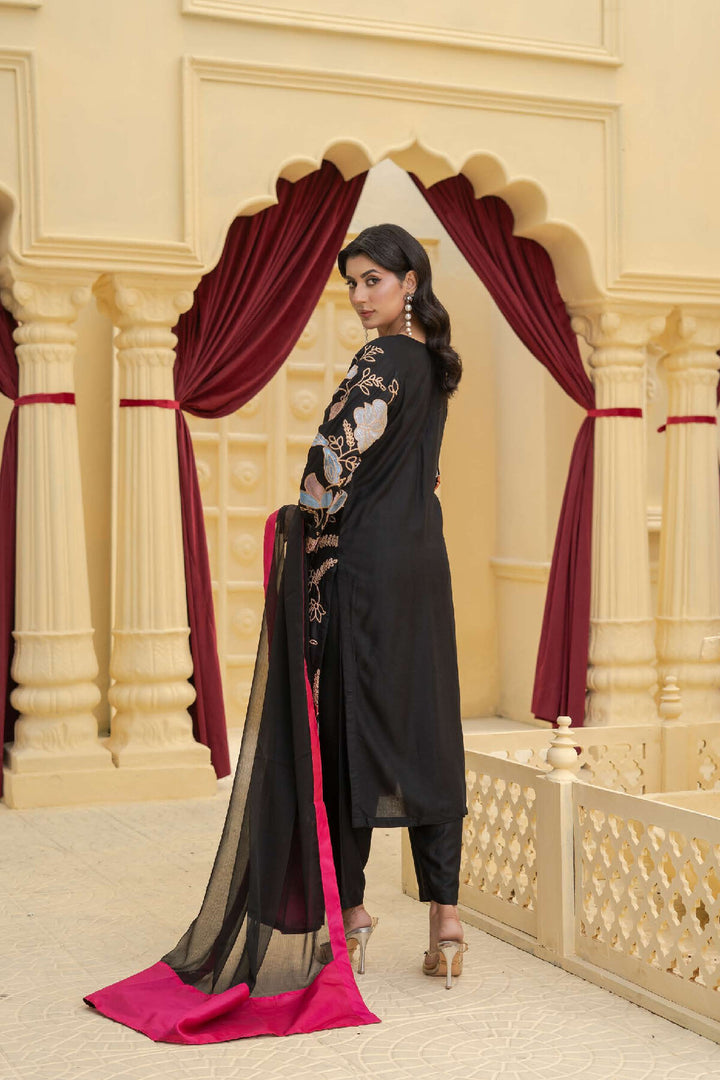 3 Piece Ready To Wear Fully Embroidered Linen Suit -Karizma - TT-82-
