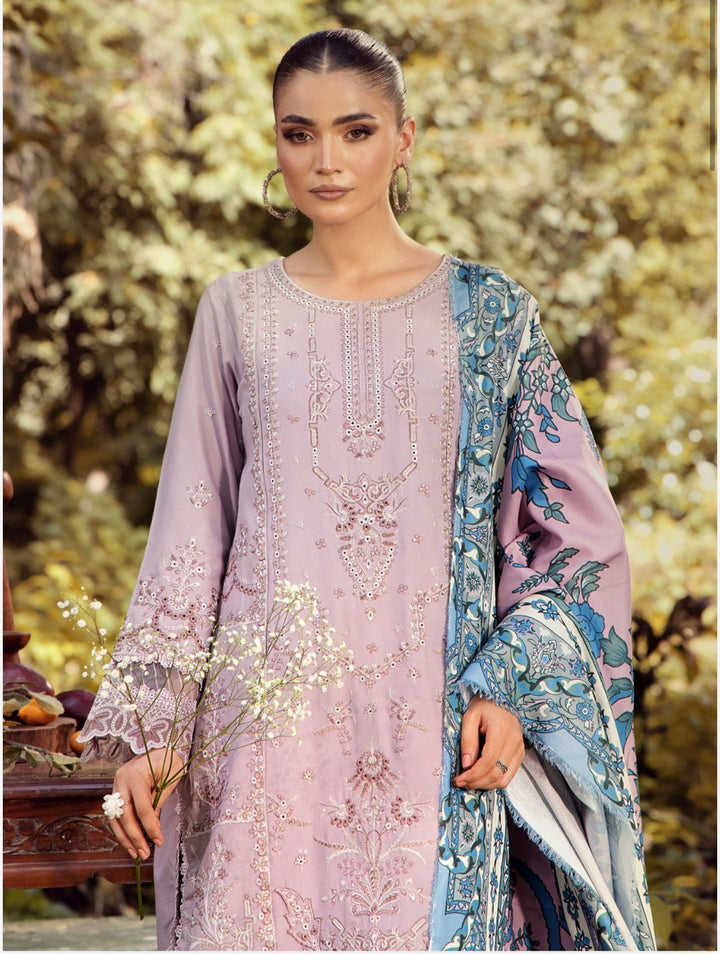3 Pc Ready To Wear Luxury Dhanak  Embroidered Suit - TT-10-