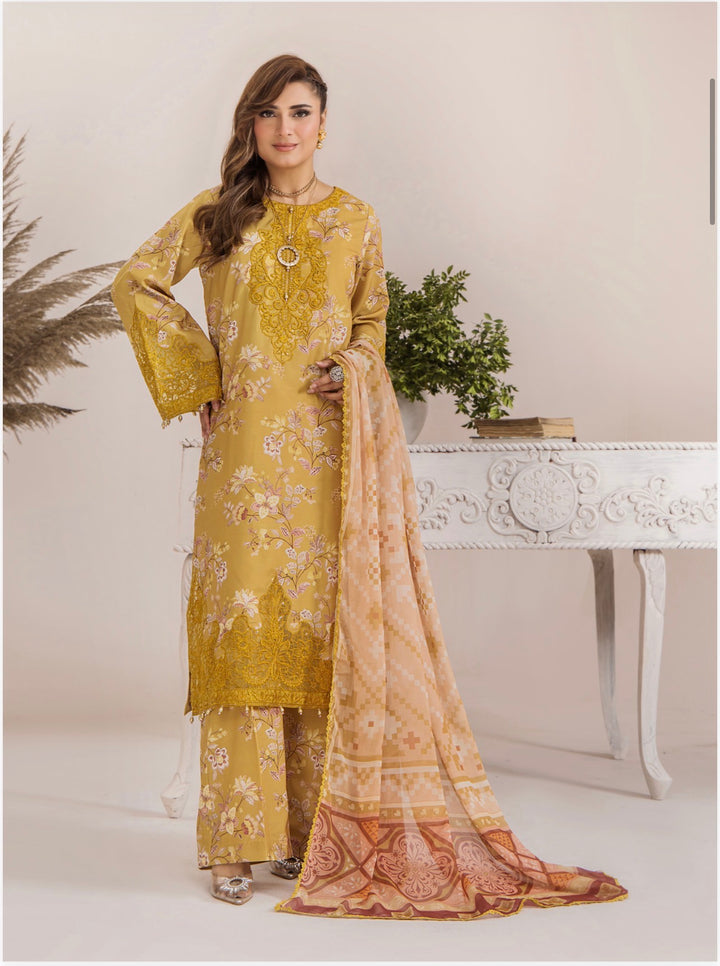 TT10 Ready To Wear Premium Satin Lawn Embroidered Suits TT10