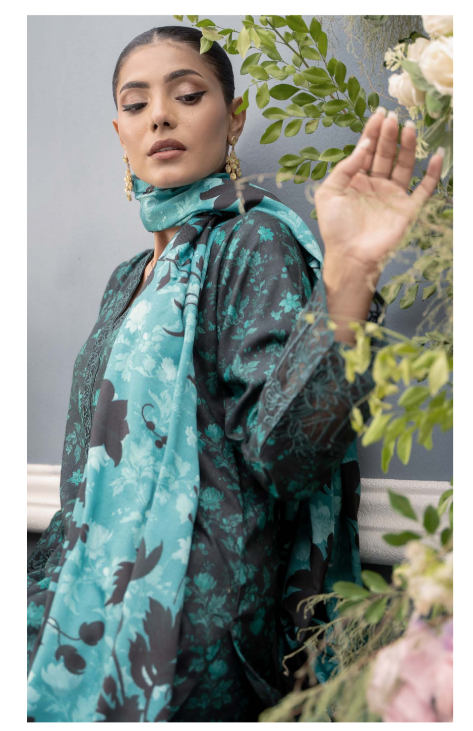 Branded 3 Pc Ready To Wear Suit - Wool Shawl (Winter Collection)