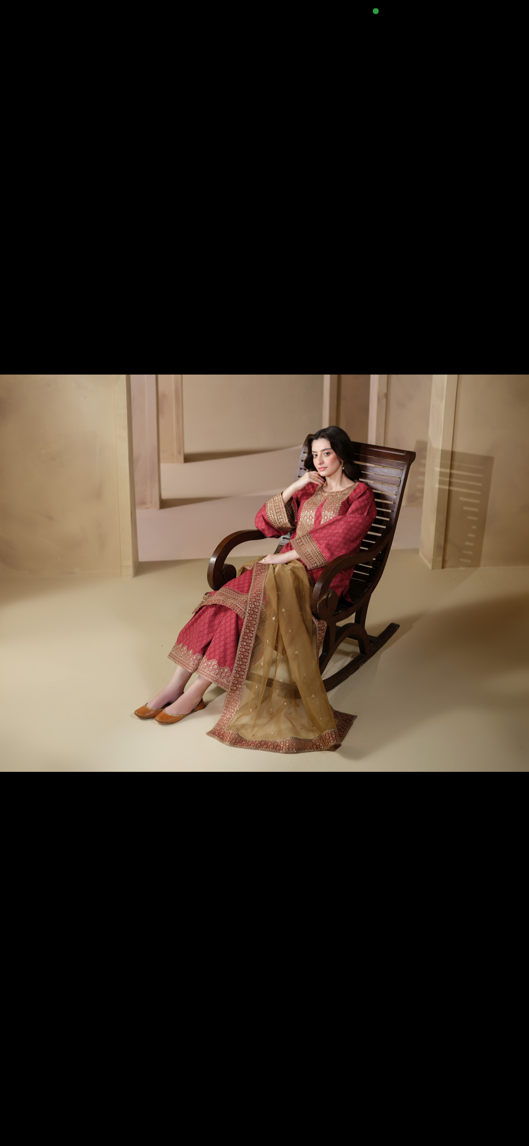 3 Pc Ready To Wear Embroidered Raw Silk Suit -HE27-