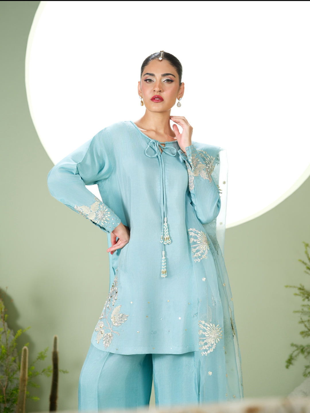 New Branded 3 PC Ready To Wear  Viscose  Embroidered Suit- HE11-