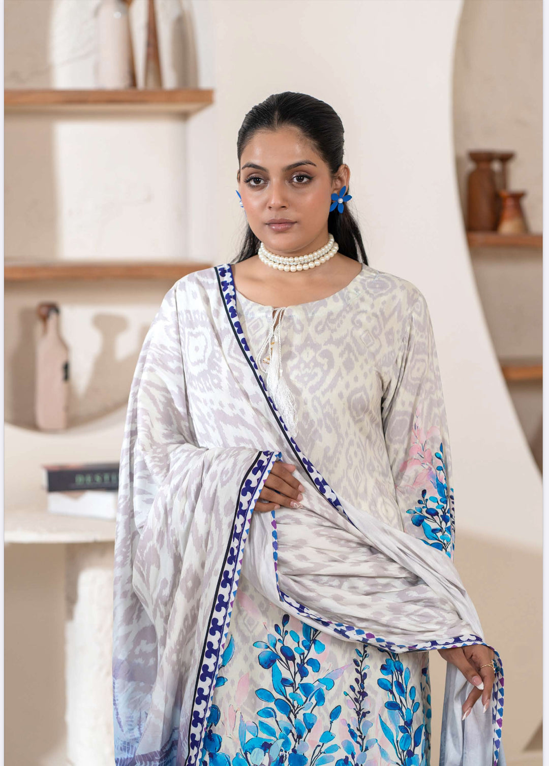 New 3 Piece Ready To Wear - Broque Linen Suit-- TT-105-