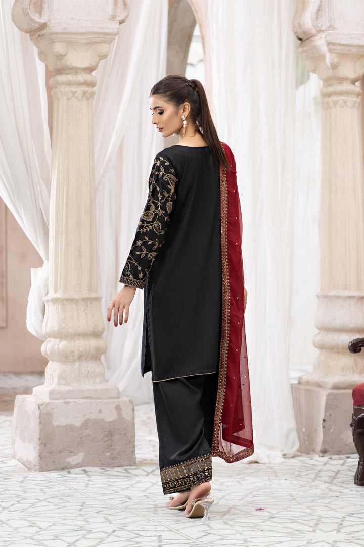 3 Piece Ready To Wear - Embroidered Viscose Suit-- MA122-