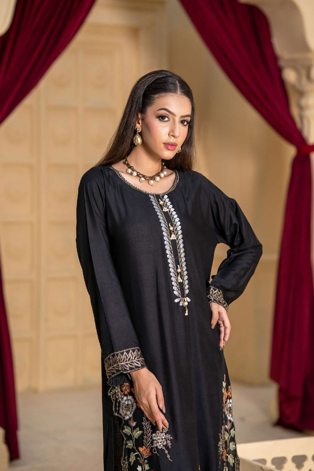 2 Piece Ready To Wear Embroidered Linen  Suit -TT-17-