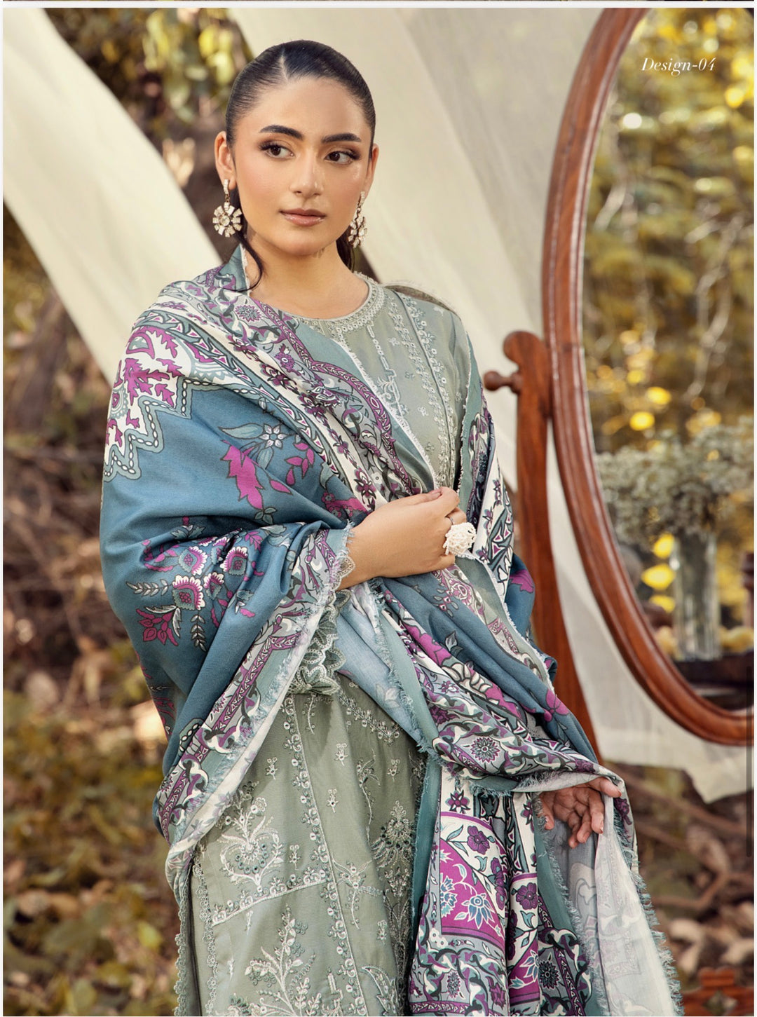 3 Pc Ready To Wear Luxury Dhanak  Embroidered Suit - TT-13-