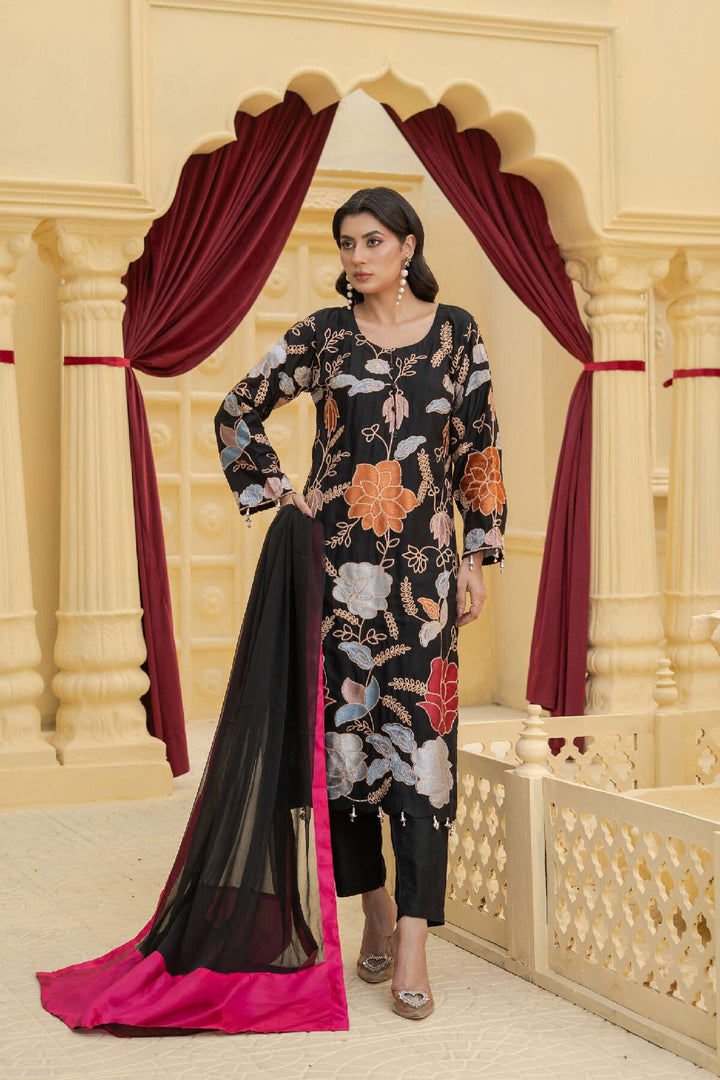 3 Piece Ready To Wear Fully Embroidered Linen Suit -Karizma - TT-82-