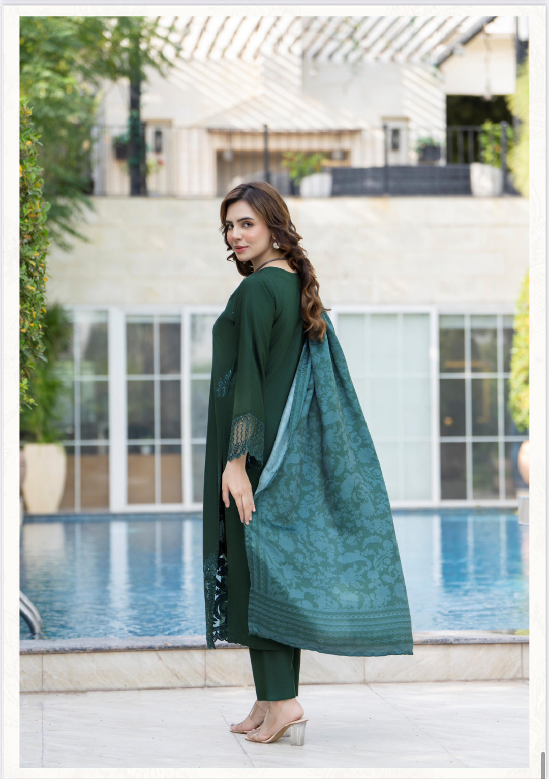 3 Pc Ready To Wear -Fully Embroidered Linen Suit -Raniya.H -RA-117-