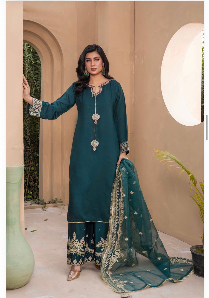 | Beautiful Embroidered Viscose Mother & Daughter Pakistani Readymade Eid 2026 Collection - Festive - | RA2001 (3 Colours)