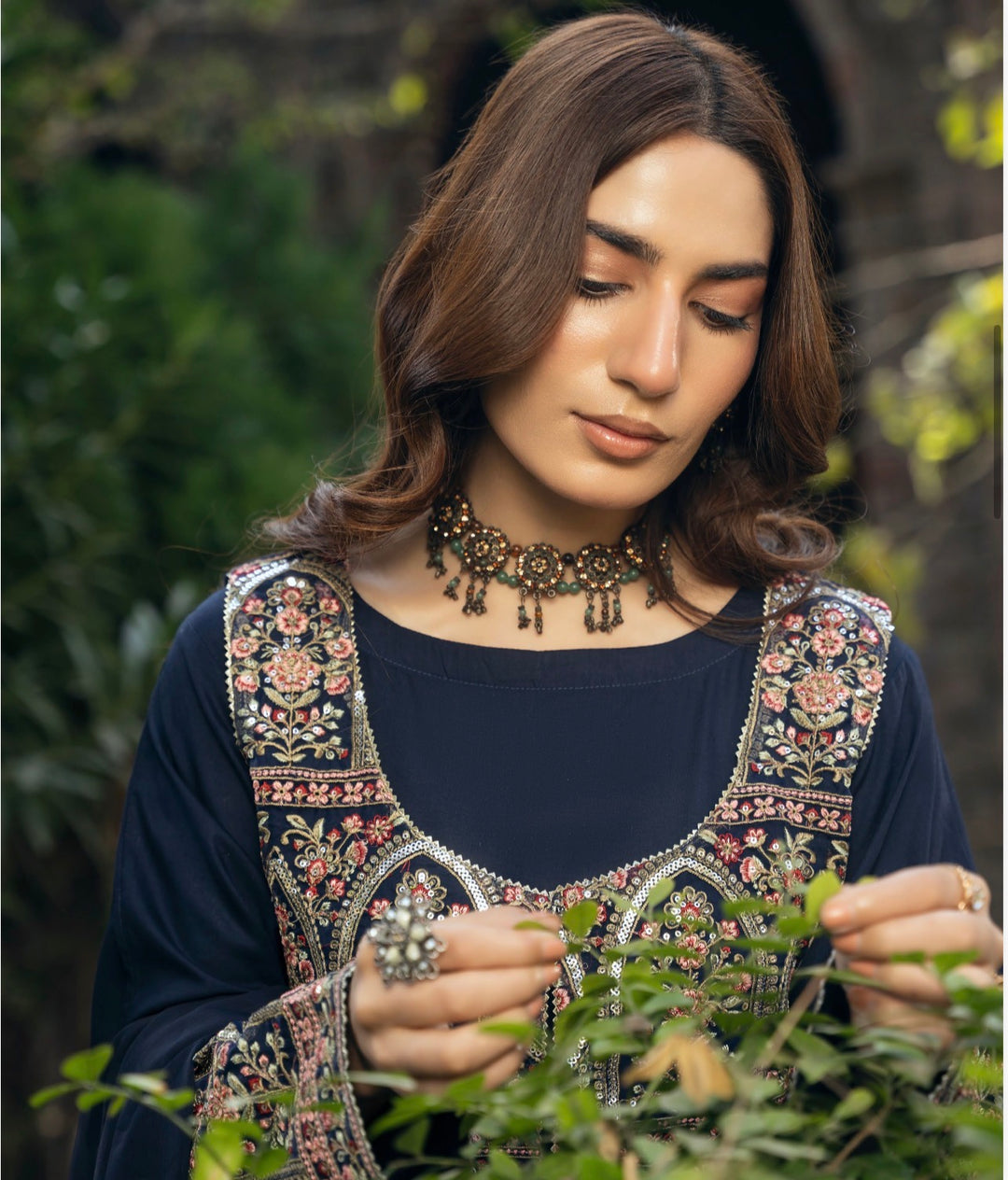 Threads Embroidered Ready To Wear Suit - Shrug Style - Festive Wear 2026 - TT411