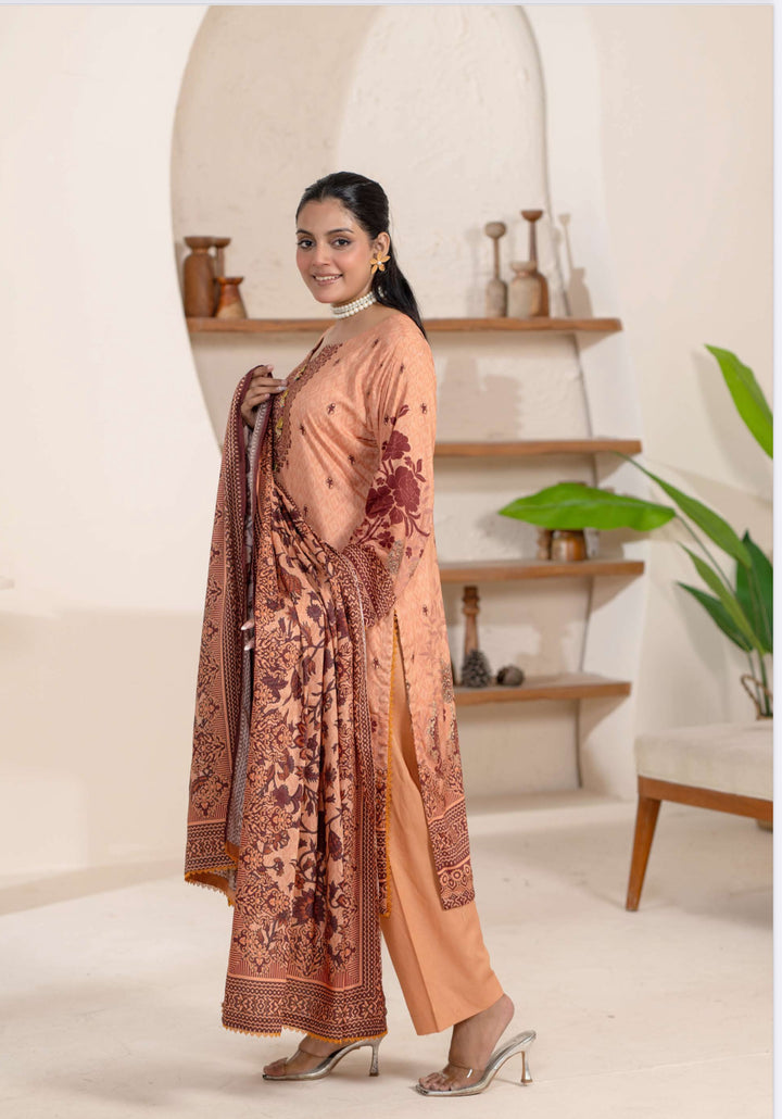 New 3 Piece Ready To Wear - Broque Linen Suit-- TT-110-