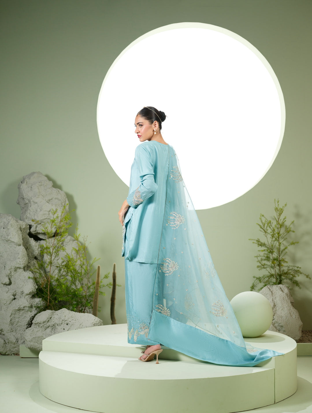 New Branded 3 PC Ready To Wear  Viscose  Embroidered Suit- HE11-