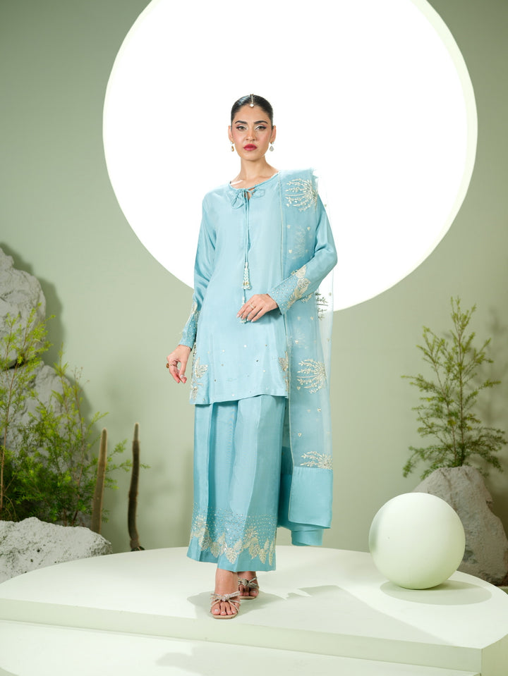 New Branded 3 PC Ready To Wear  Viscose  Embroidered Suit- HE11-