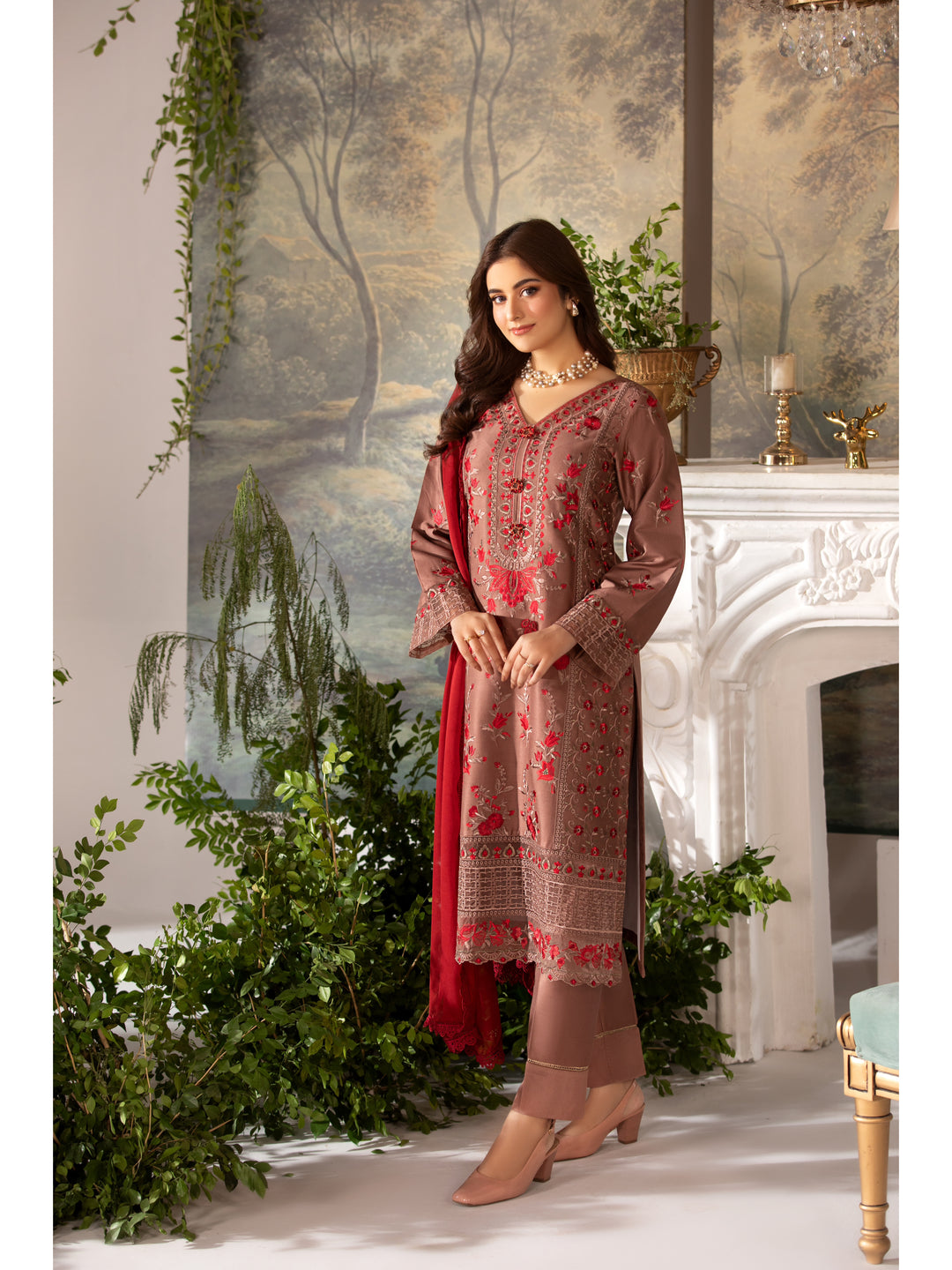 Branded 3 Pc Ready To Wear Suit -Premium  Viscose Suit