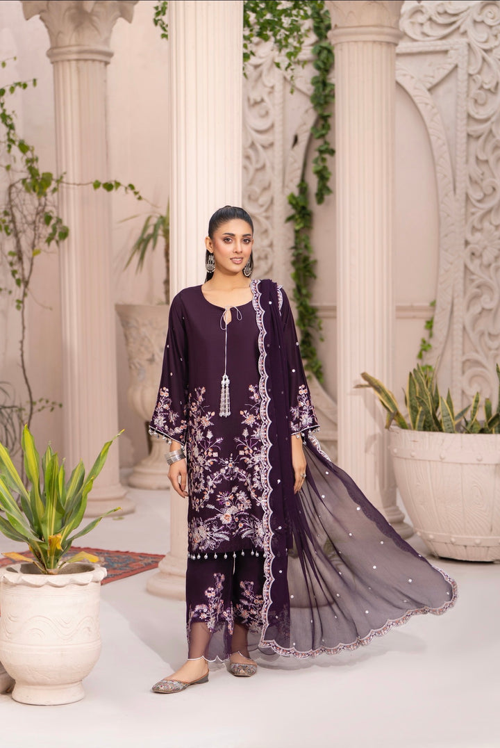 New 3 Pc Ready To Wear Embroidered Suit -Eid Collection  2026 - Raniya.H -RA94