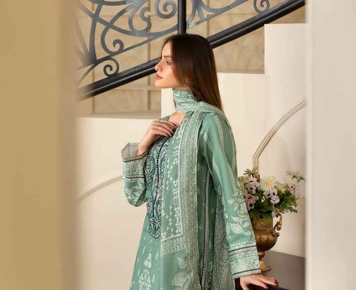 3 PC Ready To Wear  Embroidered Suit- New Collection -HE145- 2025