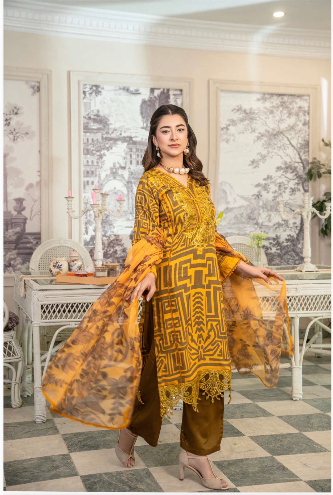 New Arrival : 3 Pc Ready To Wear Embroidered Suit- Maria B Inspired  Viscose TT101